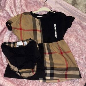 Burberry Kids Plaid Dress and Bloomers Set
